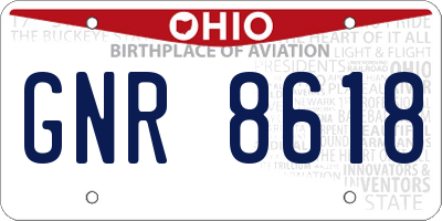 OH license plate GNR8618