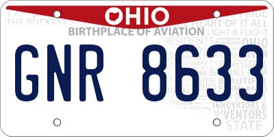 OH license plate GNR8633