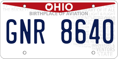 OH license plate GNR8640