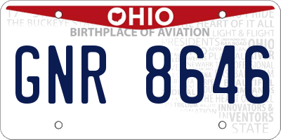 OH license plate GNR8646