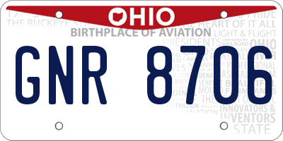OH license plate GNR8706