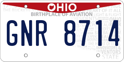 OH license plate GNR8714