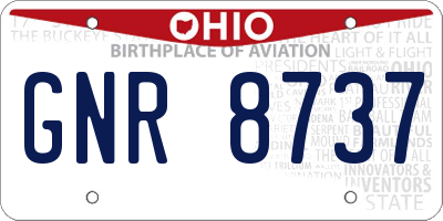 OH license plate GNR8737