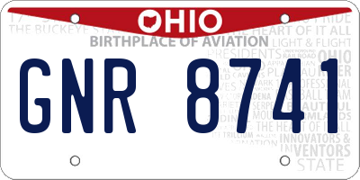 OH license plate GNR8741