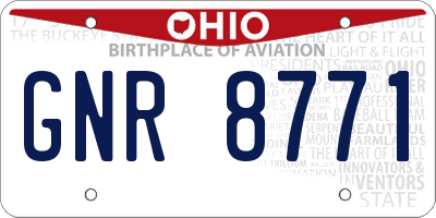 OH license plate GNR8771