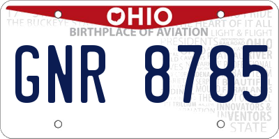 OH license plate GNR8785