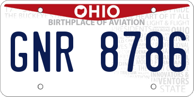 OH license plate GNR8786