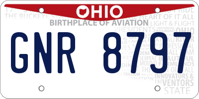 OH license plate GNR8797