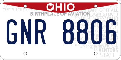 OH license plate GNR8806