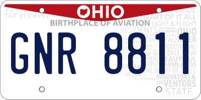 OH license plate GNR8811