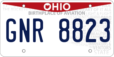 OH license plate GNR8823
