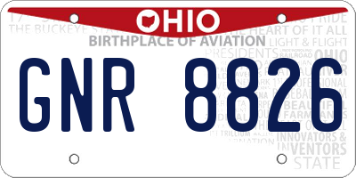 OH license plate GNR8826