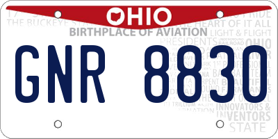 OH license plate GNR8830