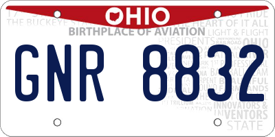 OH license plate GNR8832