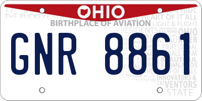 OH license plate GNR8861