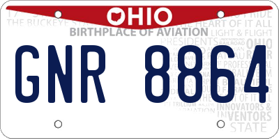 OH license plate GNR8864