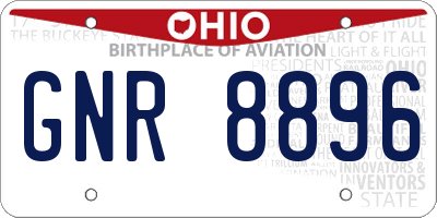 OH license plate GNR8896