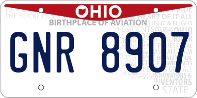 OH license plate GNR8907