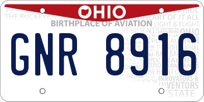 OH license plate GNR8916