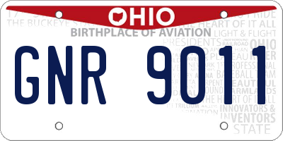 OH license plate GNR9011