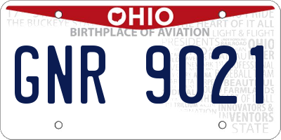 OH license plate GNR9021