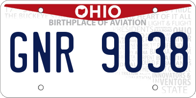 OH license plate GNR9038