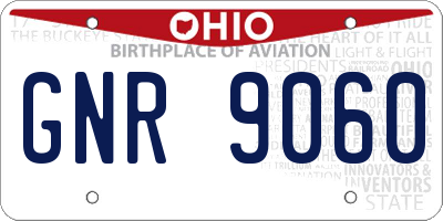 OH license plate GNR9060