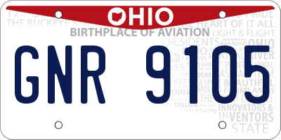 OH license plate GNR9105
