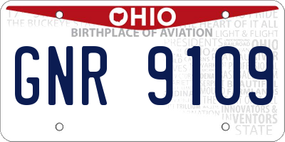 OH license plate GNR9109