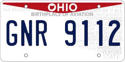 OH license plate GNR9112