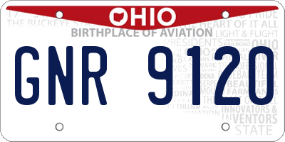 OH license plate GNR9120