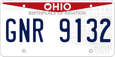 OH license plate GNR9132