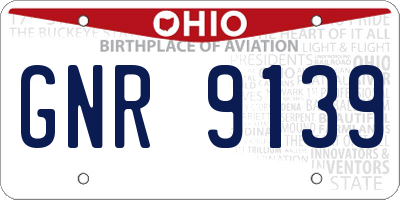 OH license plate GNR9139
