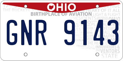 OH license plate GNR9143