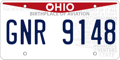 OH license plate GNR9148