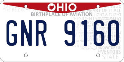OH license plate GNR9160