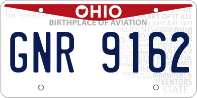 OH license plate GNR9162