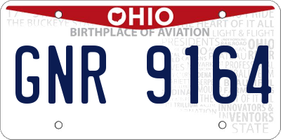 OH license plate GNR9164