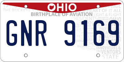 OH license plate GNR9169