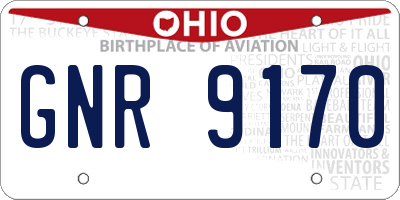 OH license plate GNR9170