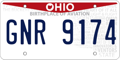 OH license plate GNR9174