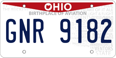 OH license plate GNR9182