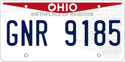 OH license plate GNR9185