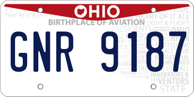 OH license plate GNR9187