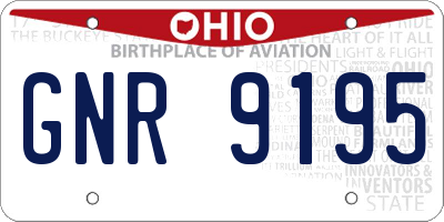 OH license plate GNR9195