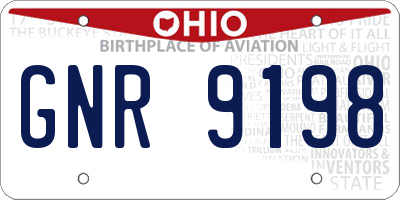 OH license plate GNR9198