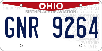 OH license plate GNR9264