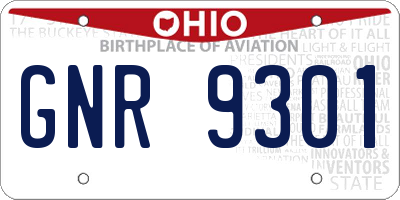 OH license plate GNR9301