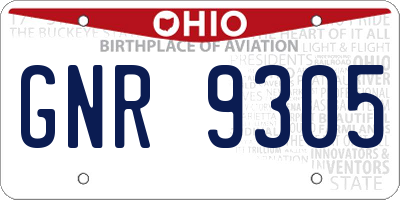 OH license plate GNR9305