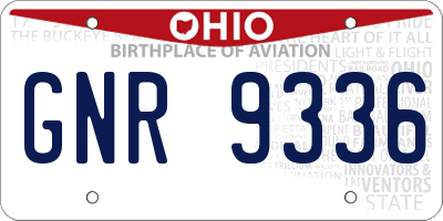OH license plate GNR9336